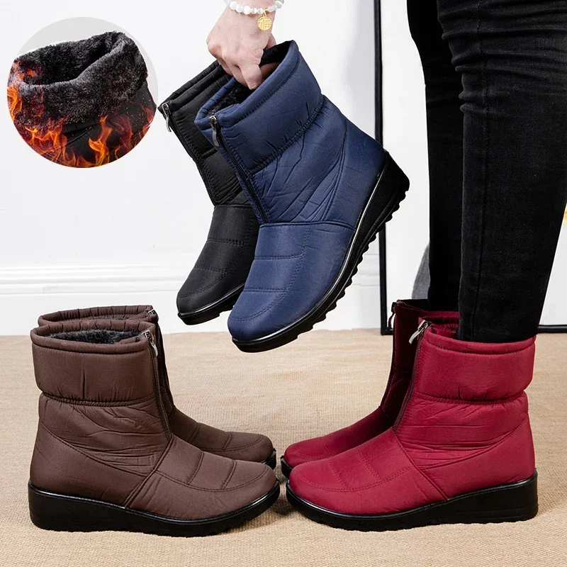 Sewing Front Zipper - Antislip waterdichte snowboots dames dikke warme