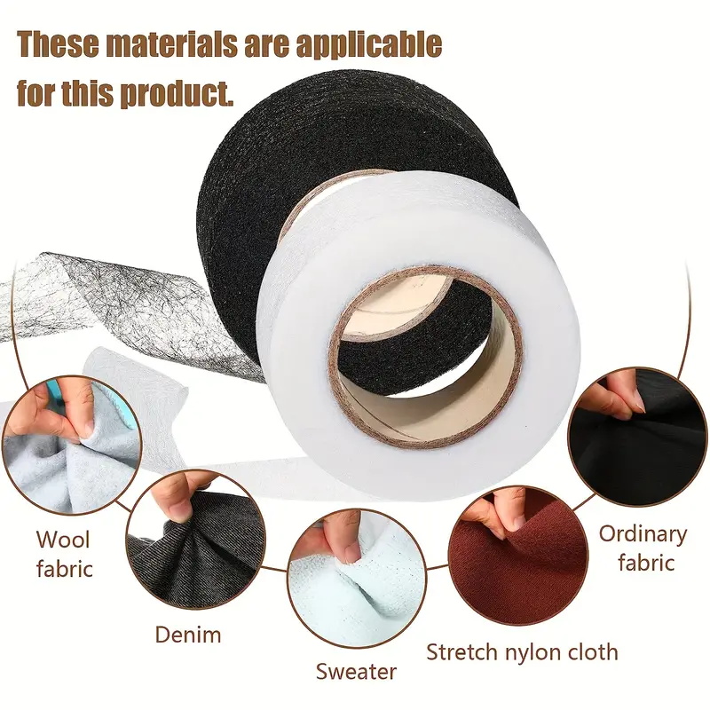 Hem Tape Fusible - 4 Roll Ijzer Op Zomen Tape