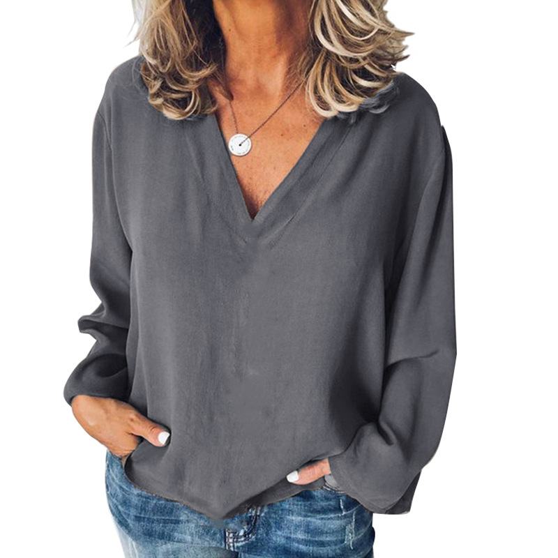 Sewing V - Damesshirt met stiksels, losse stiksels, V-hals,