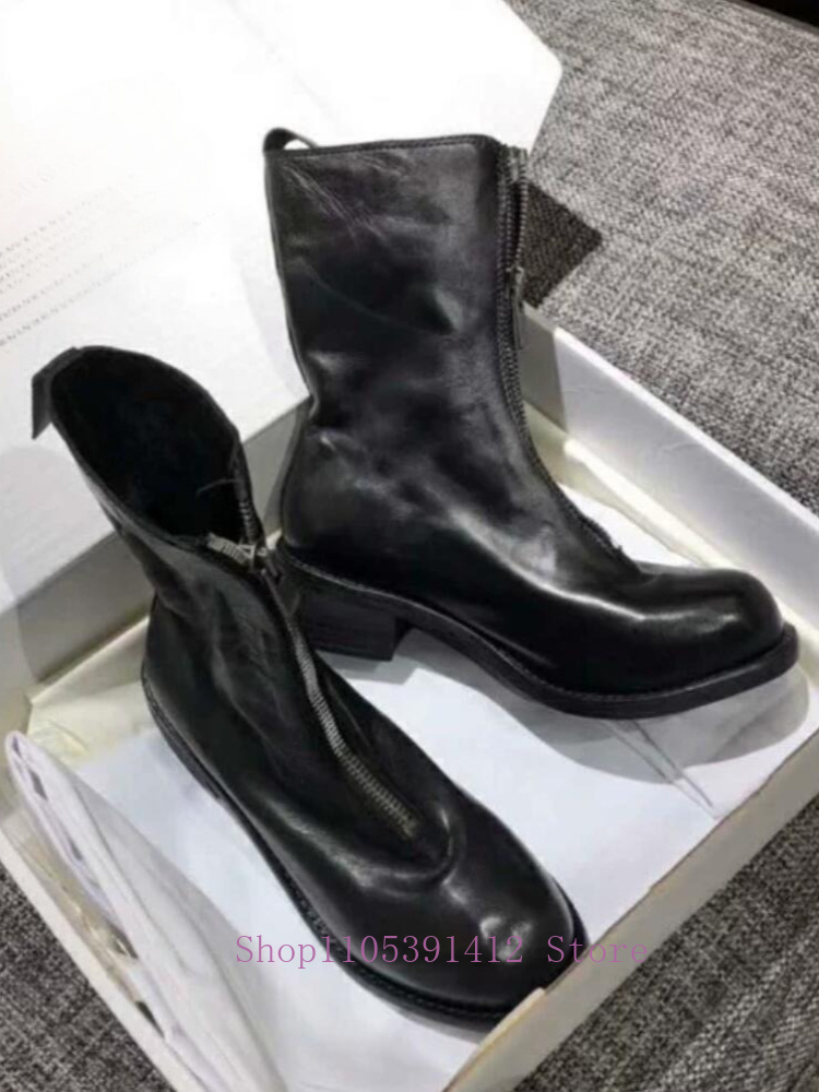 Sewing Front Zipper - Luxe herenschoenen Echt leer Ritssluiting aan
