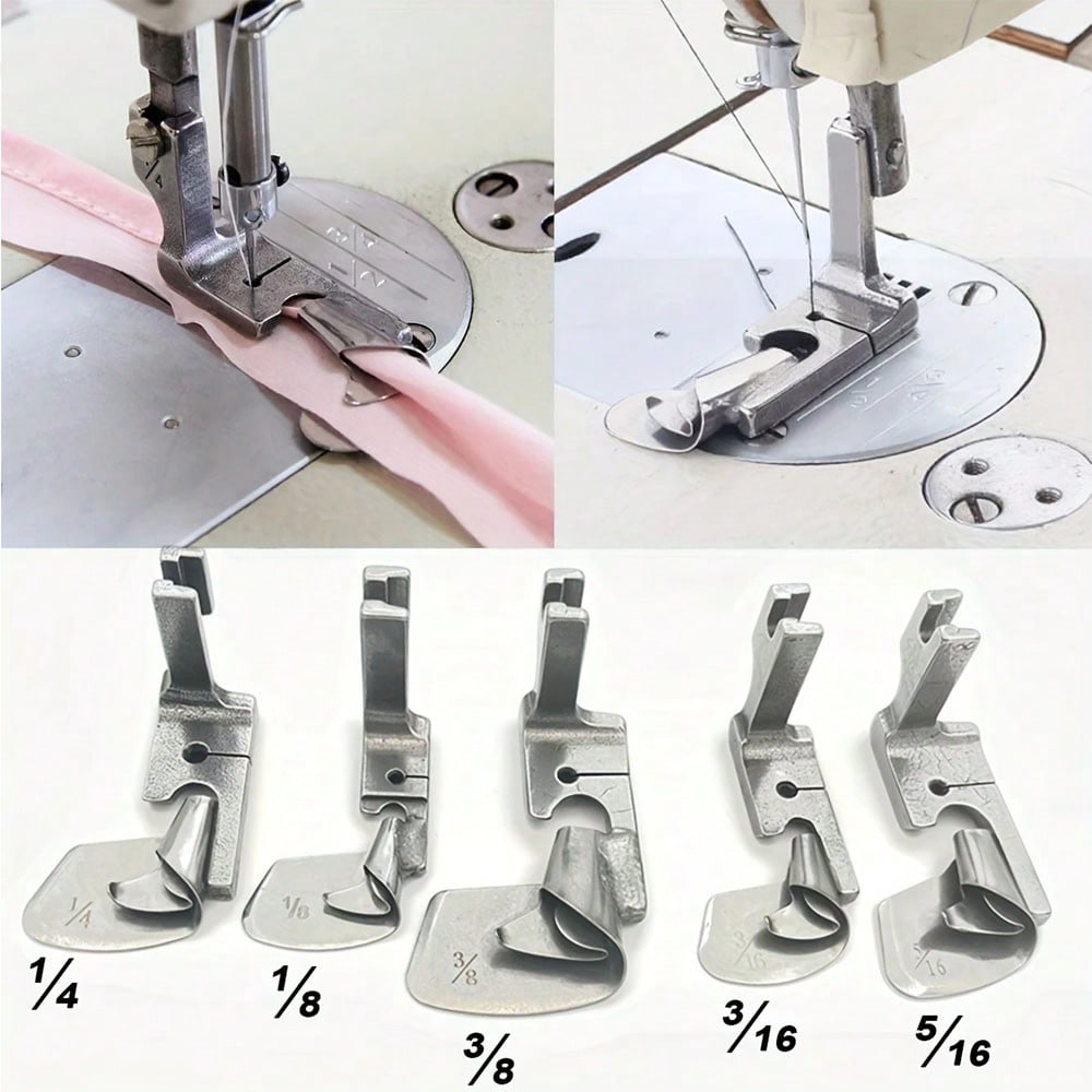 Rolled Hem Foot - 1PCS Industriële Naaimachine Gebogen Zomen Voet
