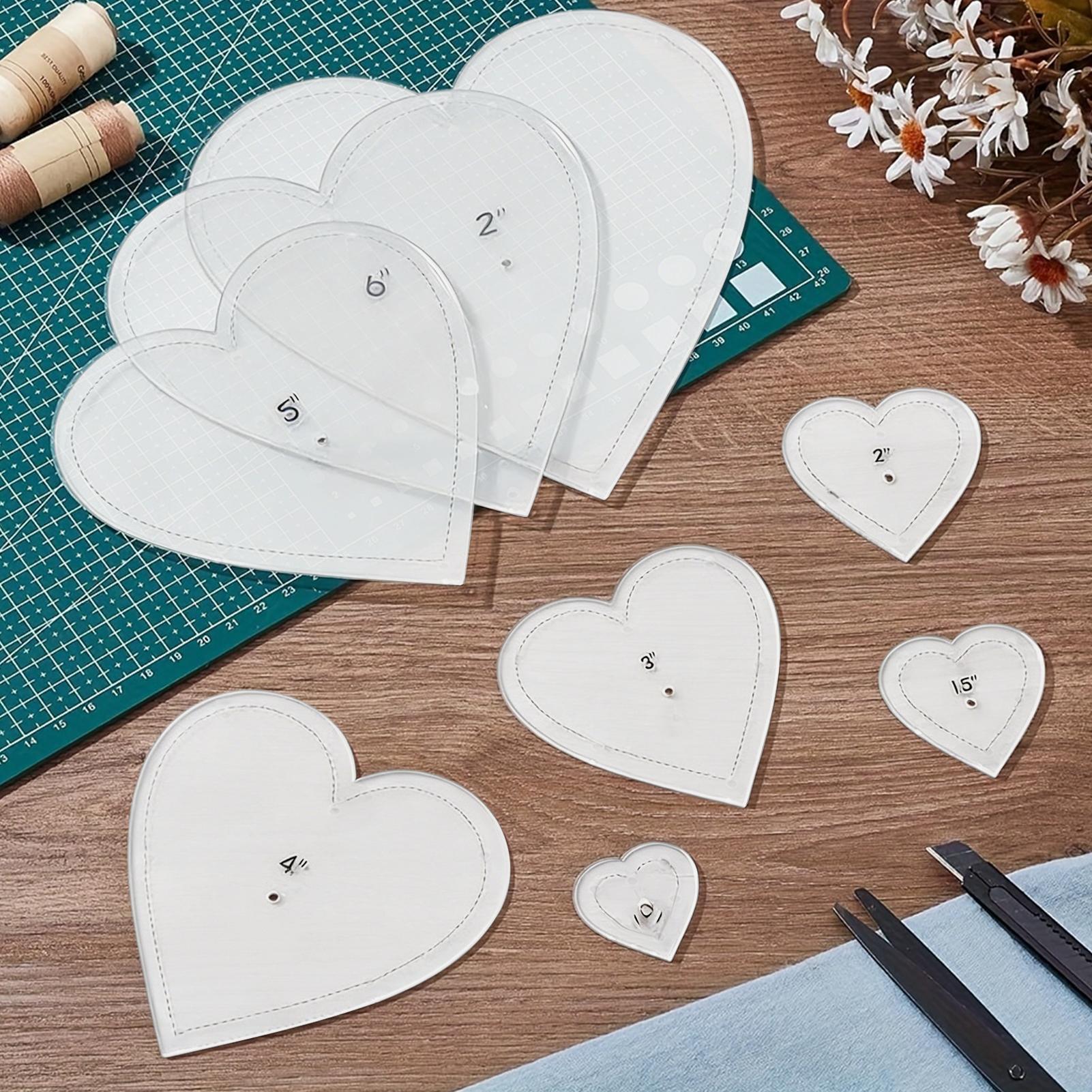 Sewing Expert - nieuwe naaisjablonen 8-delige acryl hartvormige gidsen