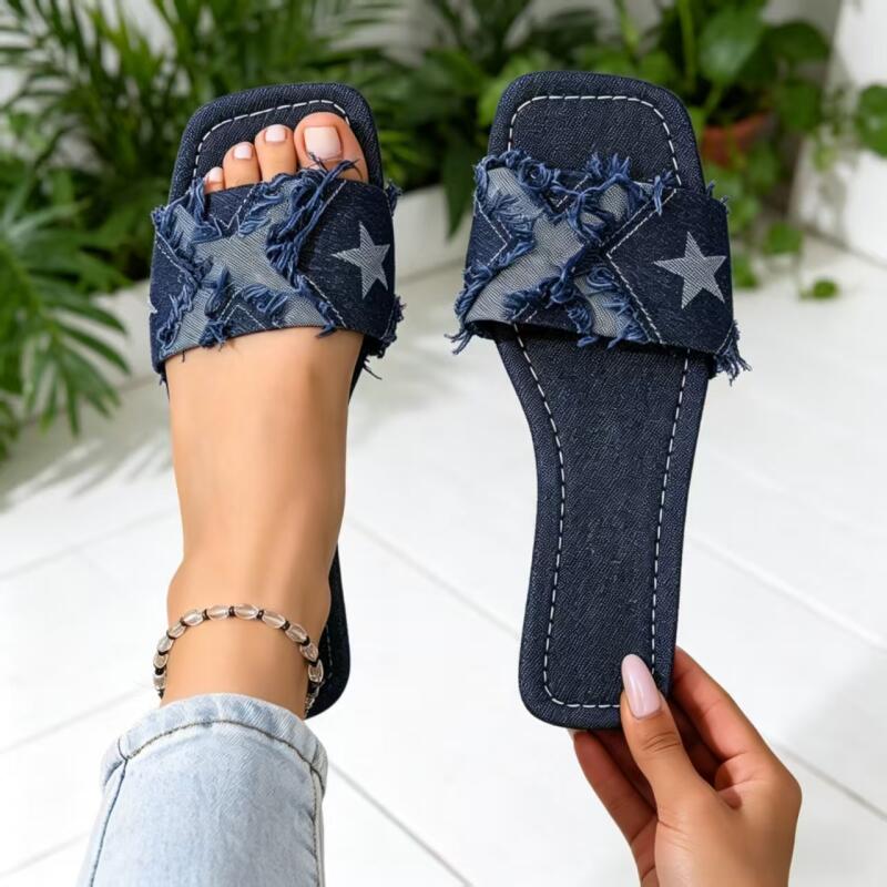Y2K Denim Bandjes Sandalen met - Sewing Factory recensie en prijs