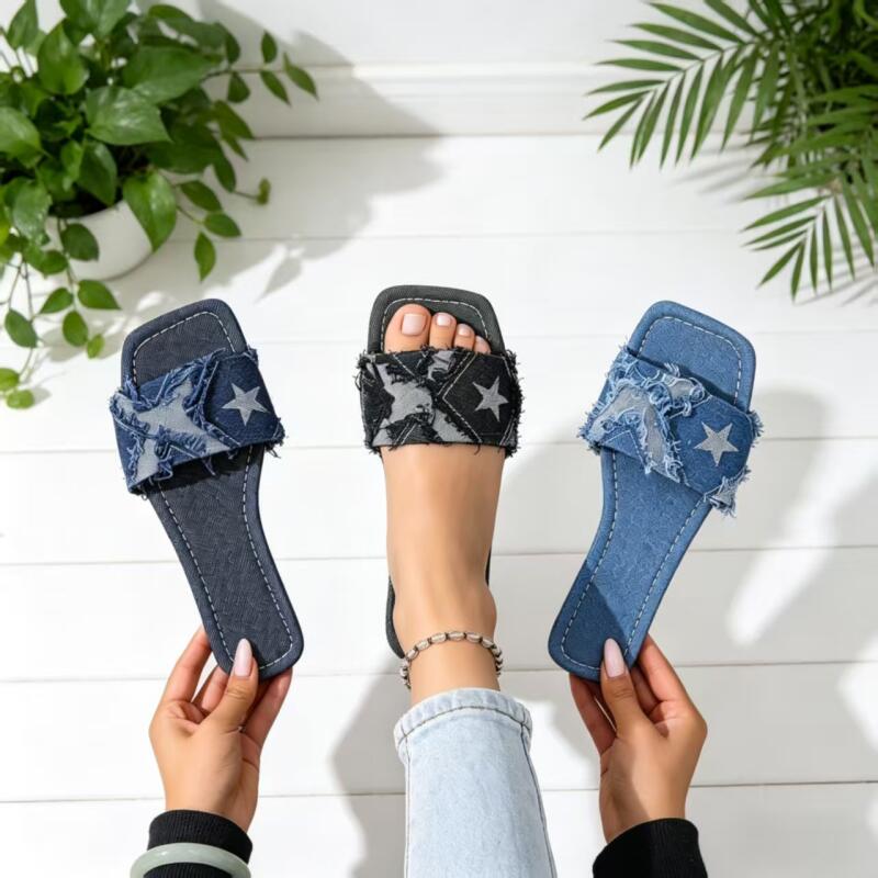 Y2K Denim Bandjes Sandalen met - Sewing Factory recensie en prijs
