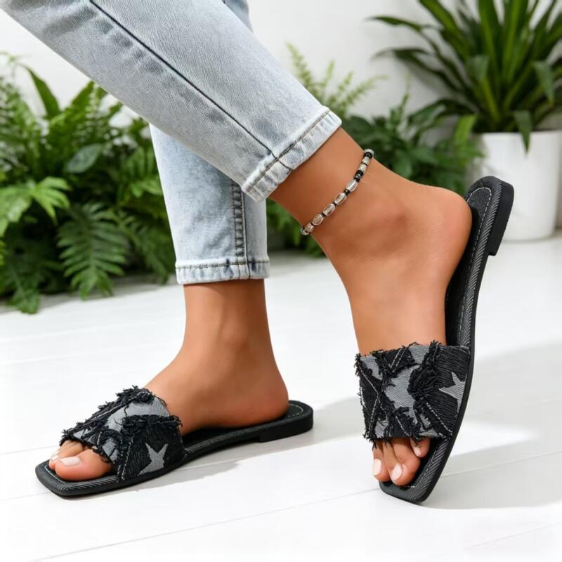 Y2K Denim Bandjes Sandalen met - Sewing Factory recensie en prijs