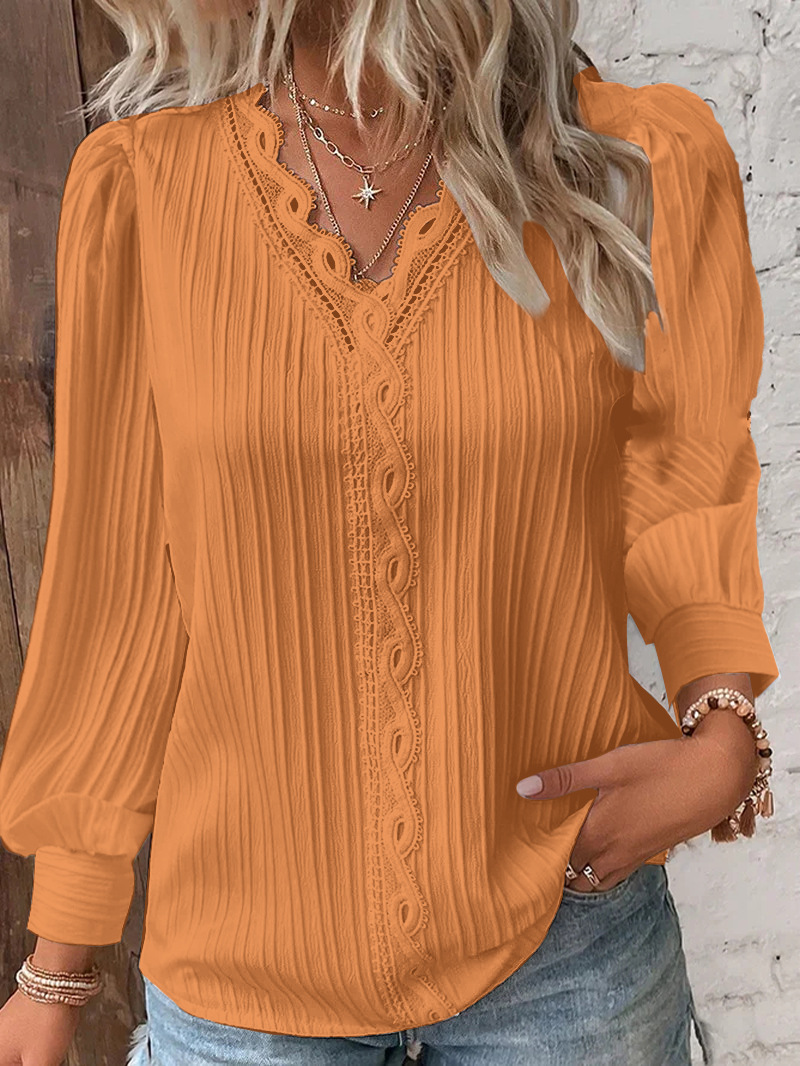 Witte damesblouses Kanten stik - Sewing V recensie en prijs