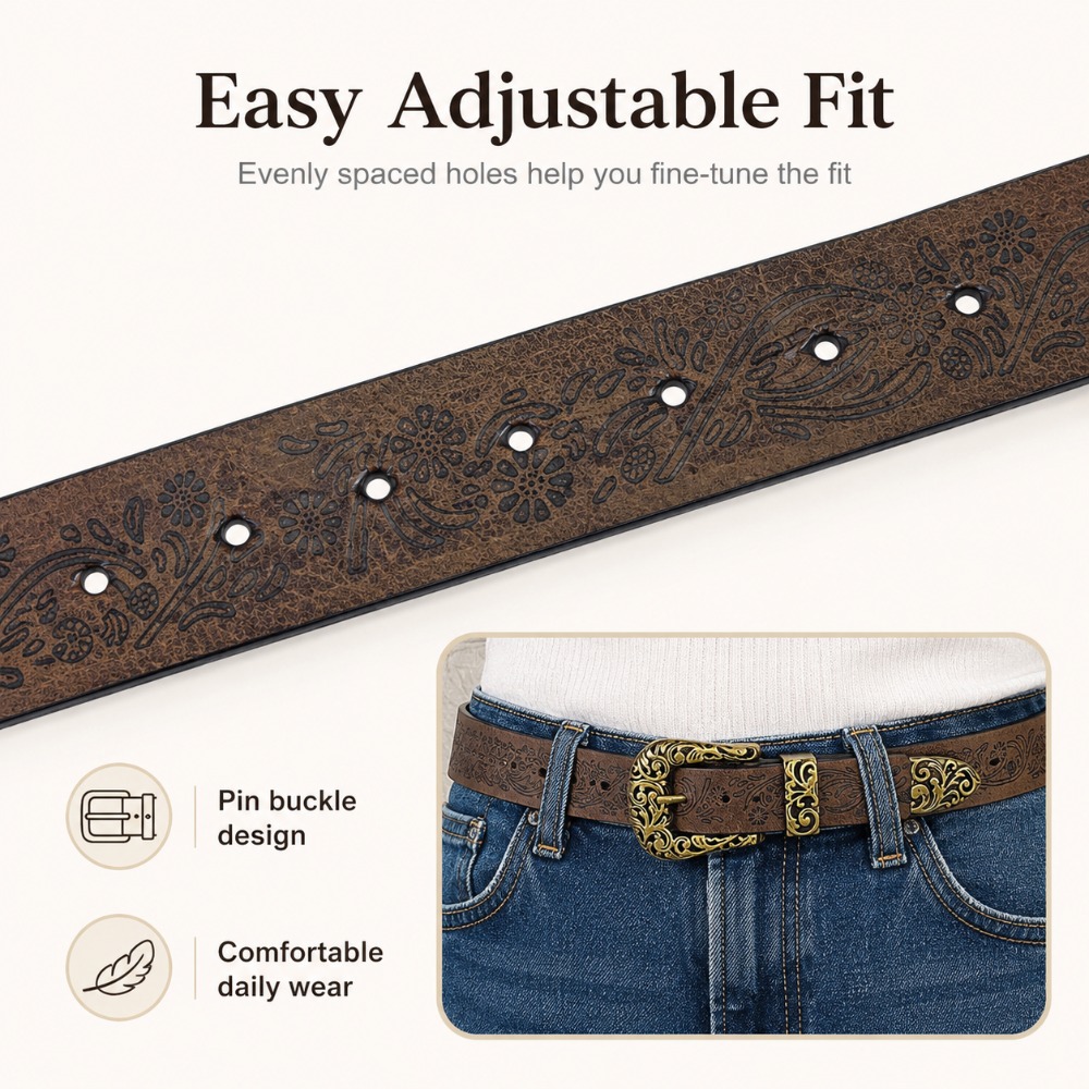 Niche-retro damesriem met gegr - Leather Needle Heavy recensie en prijs